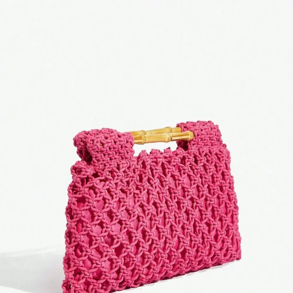 Hot Pink Vacation Women's Woven Tote Bag - Picture 4 of 7